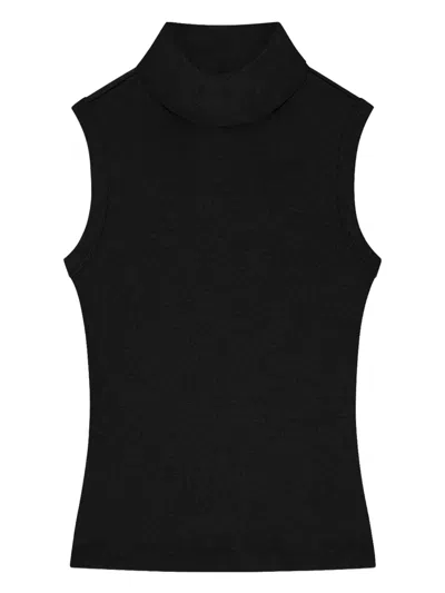 Flore Flore Flodinah Sleeveless Turtleneck Top In Black