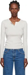 Flore Flore Gray Jess Longsleeve T-shirt In White