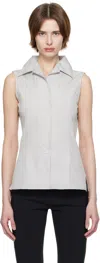 Flore Flore Gray Rosie Sleeveless Shirt In Grey