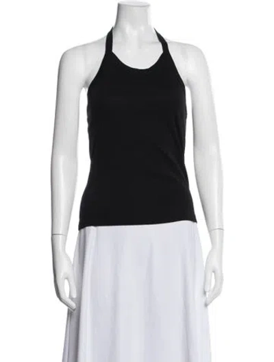 Pre-owned Flore Flore Halterneck Sleeveless Top In Black