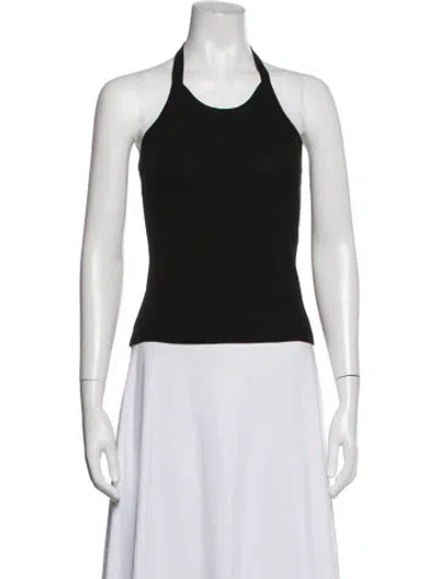 Pre-owned Flore Flore Halterneck Sleeveless Top In Black