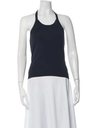 Pre-owned Flore Flore Halterneck Sleeveless Top In Black