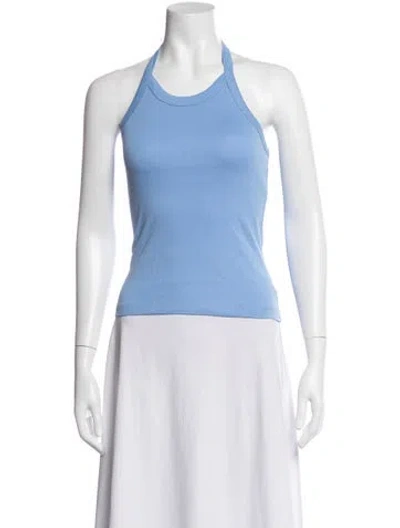 Pre-owned Flore Flore Halterneck Sleeveless Top In Blue