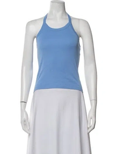 Pre-owned Flore Flore Halterneck Sleeveless Top In Blue