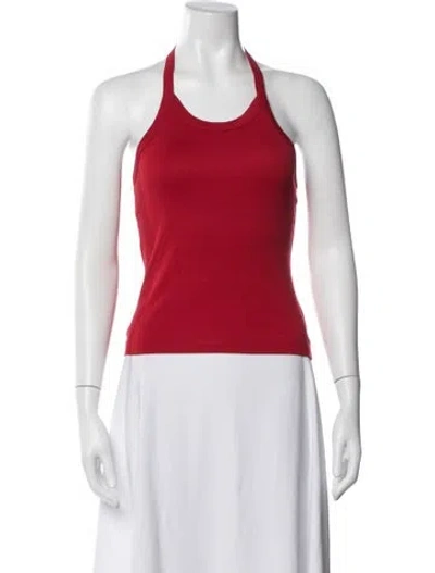 Pre-owned Flore Flore Halterneck Sleeveless Top In Red