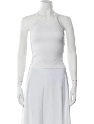 Pre-owned Flore Flore Halterneck Sleeveless Top In White
