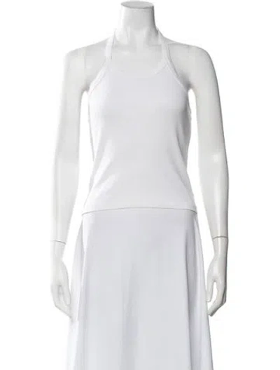 Pre-owned Flore Flore Halterneck Sleeveless Top In White