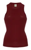 Flore Flore Hannah Organic Cotton Tank Top In Burgundy