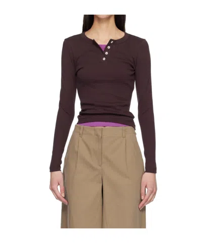 Flore Flore Jess Long-sleeve T-shirt In Brown