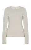 Flore Flore Jess Organic Cotton Henley T-shirt In Grey