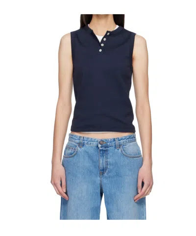 Flore Flore Navy Jess Tank Top In Blue