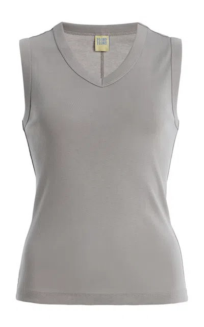 Flore Flore Jill Cotton Tank Top In Gray