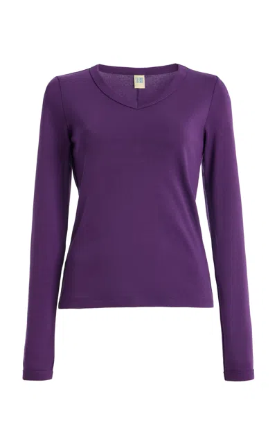 Flore Flore Jill Cotton T-shirt In Purple
