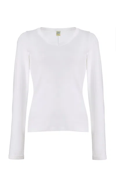 Flore Flore Jill Long-sleeved Cotton Top In White
