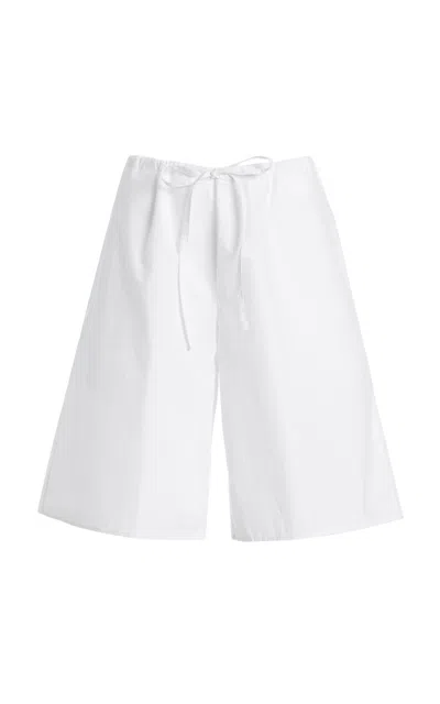 Flore Flore Josephine Cotton Bermuda Shorts In White