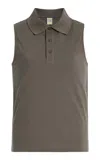 Flore Flore Lauren Cotton Polo Tank Top In Brown