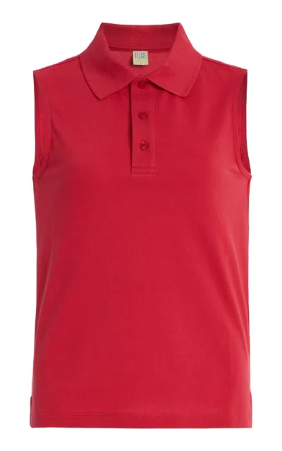 FLORE FLORE LAUREN COTTON POLO TANK TOP