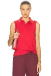 Flore Flore Lauren Cotton Polo Tank Top In Red