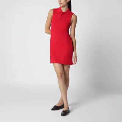 Flore Flore Lauren Sleeveless Organic Cotton Polo Dress In Apple In Red