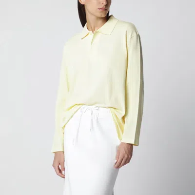 Flore Flore Light Yellow Diana Organic Cotton Polo Shirt In Neutral