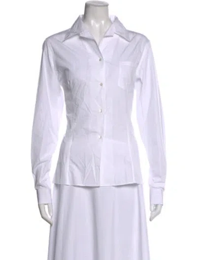 Pre-owned Flore Flore Long Sleeve Button-up Top W/ Tags In White