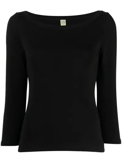 Flore Flore Long-sleeve Cotton T-shirt In Black