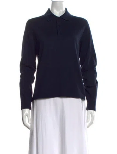 Pre-owned Flore Flore Long Sleeve Polo In Blue