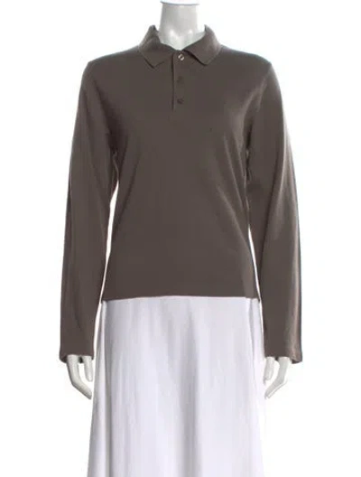 Pre-owned Flore Flore Long Sleeve Polo In Grey
