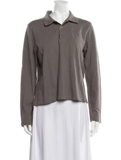 Pre-owned Flore Flore Long Sleeve Polo In Grey