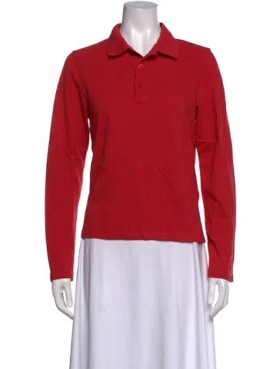 Pre-owned Flore Flore Long Sleeve Polo In Red