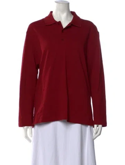 Pre-owned Flore Flore Long Sleeve Polo In Red