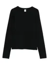 Flore Flore Long-sleeve Round-neck Top In Black