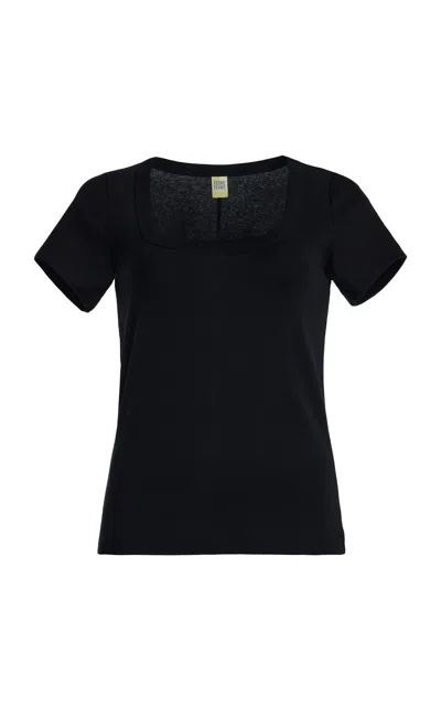 Flore Flore Lulu Cotton Baby Tee In Black