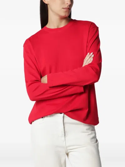 Flore Flore Red Maggie Organic Cotton Long-sleeve Top