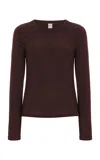 Flore Flore Max Ribbed Cotton T-shirt In Brown
