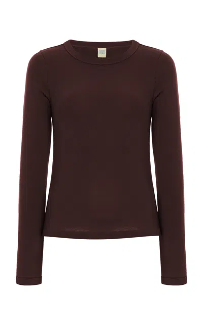 Flore Flore Max Ribbed Cotton T-shirt In Brown