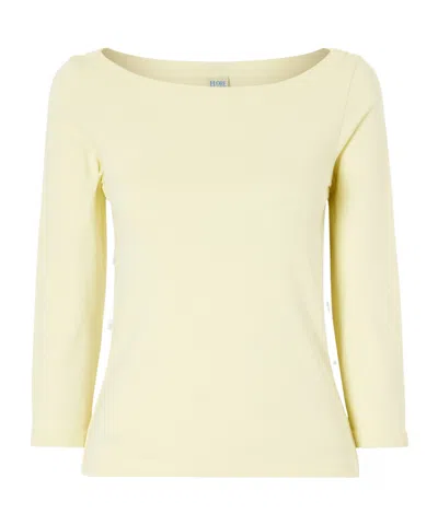 Flore Flore Steffi Ribbed Organic Cotton-jersey T-shirt In Yellow