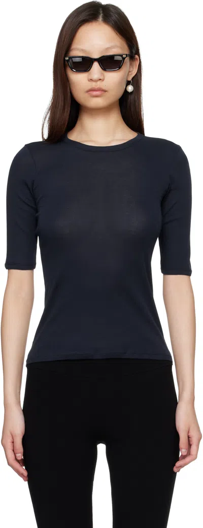 Flore Flore Navy Anna T-shirt In Blue