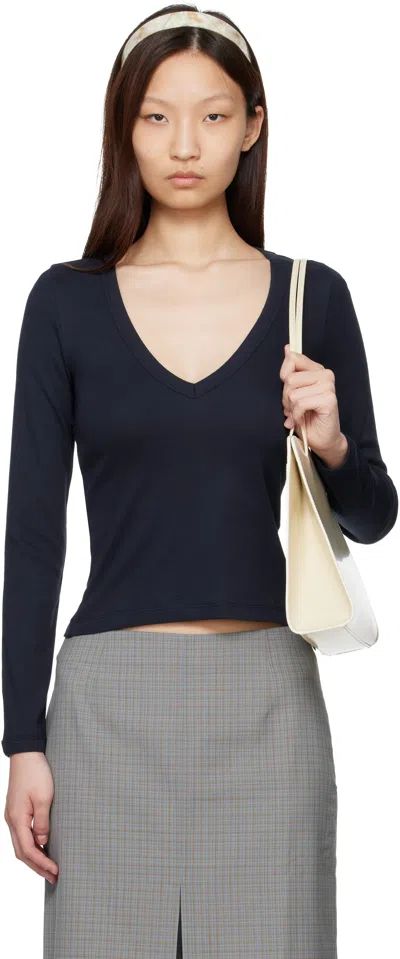 Flore Flore Navy Dewi Longsleeve T-shirt In Blue