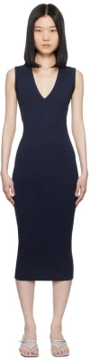 Flore Flore Navy Dewi Midi Dress In Navy