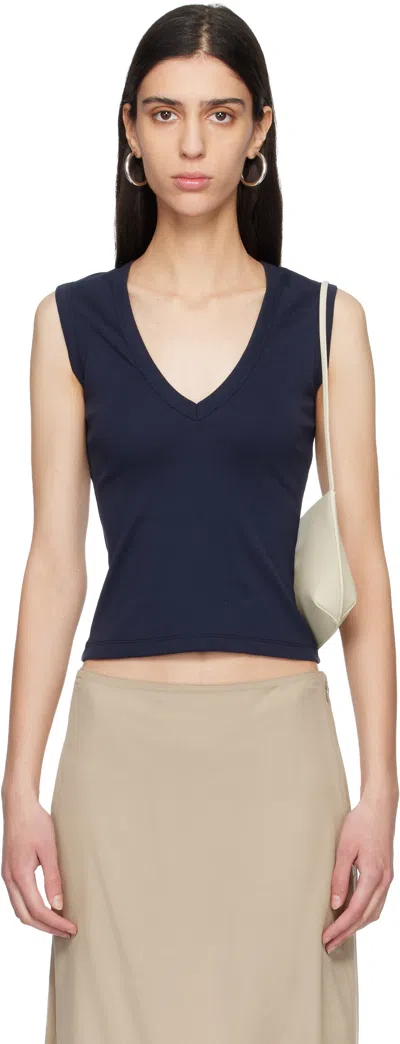 Flore Flore Navy Dewi Tank Top In Blue