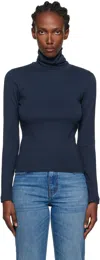Flore Flore Navy Dinah Turtleneck In Blue