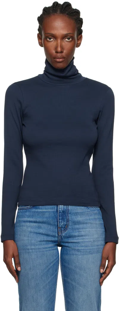 Flore Flore Navy Dinah Turtleneck In Blue