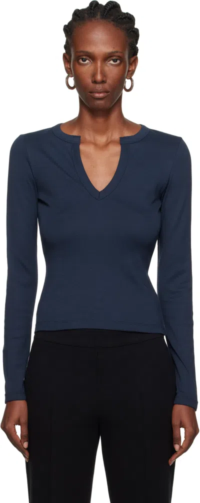 Flore Flore Navy Iman Longsleeve T-shirt In Blue