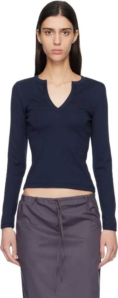Flore Flore Navy Iman Longsleeve T-shirt In Blue