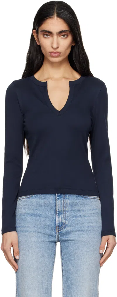 Flore Flore Navy Iman Longsleeve T-shirt In Blue