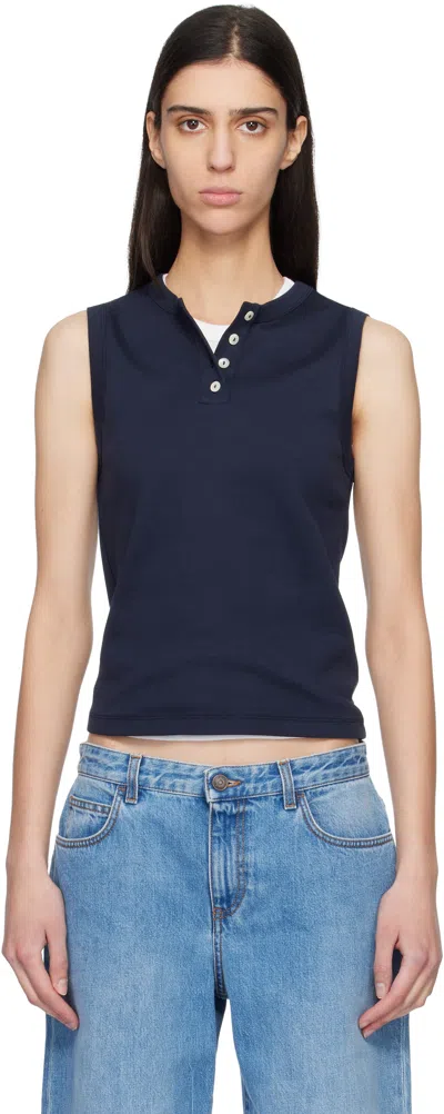 Flore Flore Navy Jess Tank Top In Blue
