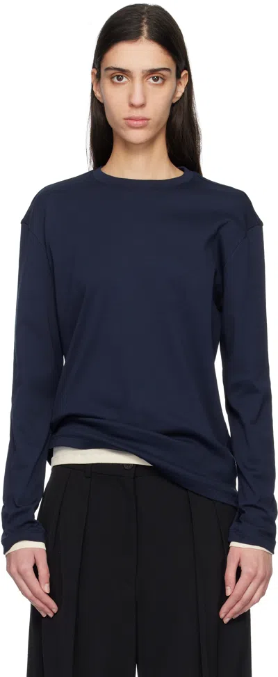Flore Flore Navy Maggie Longsleeve T-shirt In Blue
