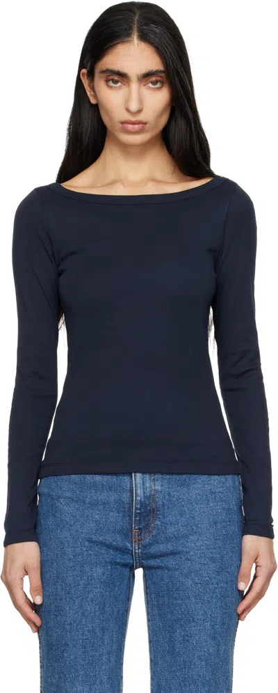 Flore Flore Navy Steffi Longsleeve T-shirt In Blue