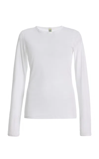 Flore Flore Olivia Long-sleeved Cotton Top In White